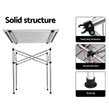 Darrahopens Outdoor > Camping Weisshorn Roll Up Camping Table Foldable Portable Picnic Garden BBQ Desk 70CM