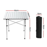 Darrahopens Outdoor > Camping Weisshorn Roll Up Camping Table Foldable Portable Picnic Garden BBQ Desk 70CM