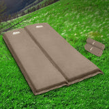 darrahopens Outdoor > Camping Weisshorn Self Inflating Mattress Camping Sleeping Mat Air Bed Pad Double Coffee 10CM Thick