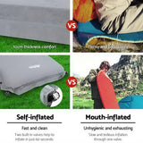 darrahopens Outdoor > Camping Weisshorn Self Inflating Mattress Camping Sleeping Mat Air Bed Pad Double Grey 10CM Thick