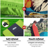 darrahopens Outdoor > Camping Weisshorn Self Inflating Mattress Camping Sleeping Mat Air Bed Pad Single Green