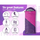 Darrahopens Outdoor > Camping Weisshorn Sleeping Bag Bags Kid 172cm Camping Hiking Thermal Pink