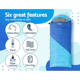 Darrahopens Outdoor > Camping Weisshorn Sleeping Bag Bags Kids 172cm Camping Hiking Thermal Blue
