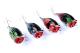 Darrahopens Outdoor > Fishing 4X 6.5cm Popper Poppers Fishing Lure Lures Surface Tackle Fresh Saltwater