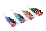 Darrahopens Outdoor > Fishing 4X 6.5cm Popper Poppers Fishing Lure Lures Surface Tackle Fresh Saltwater