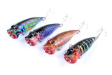 Darrahopens Outdoor > Fishing 4X 6.5cm Popper Poppers Fishing Lure Lures Surface Tackle Fresh Saltwater
