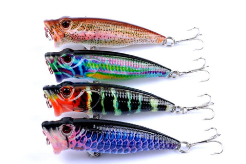 Darrahopens Outdoor > Fishing 4X 6.5cm Popper Poppers Fishing Lure Lures Surface Tackle Fresh Saltwater