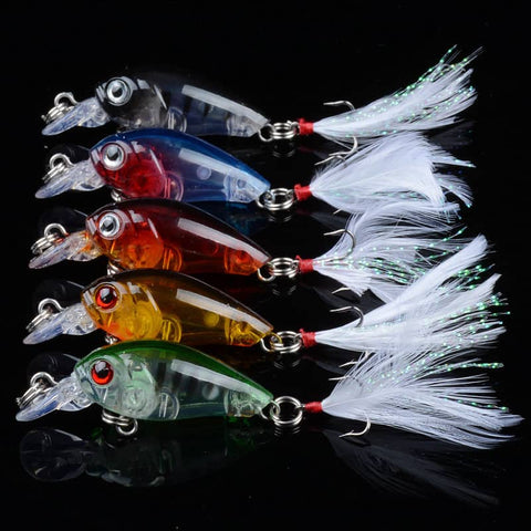 Darrahopens Outdoor > Fishing 5x 4.5cm Popper Crank Bait Fishing Lure Lures Surface Tackle Saltwater