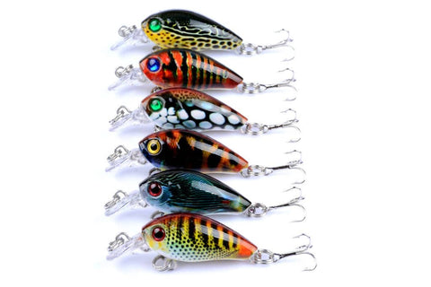 Darrahopens Outdoor > Fishing 6x 4.5cm Popper Crank Bait Fishing Lure Lures Surface Tackle Saltwater
