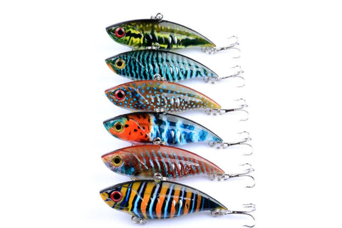 Darrahopens Outdoor > Fishing 6x 6.5cm Vib Bait Fishing Lure Lures Hook Tackle Saltwater