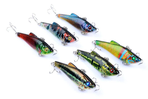 Darrahopens Outdoor > Fishing 6x 7cm Vib Bait Fishing Lure Lures Hook Tackle Saltwater