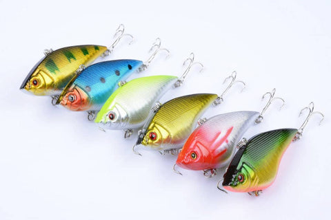 Darrahopens Outdoor > Fishing 6x 7cm Vib Bait Fishing Lure Lures Hook Tackle Saltwater