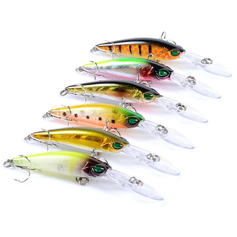 Darrahopens Outdoor > Fishing 6x Popper Minnow 9.4cm Fishing Lure Lures Surface Tackle Fresh Saltwater
