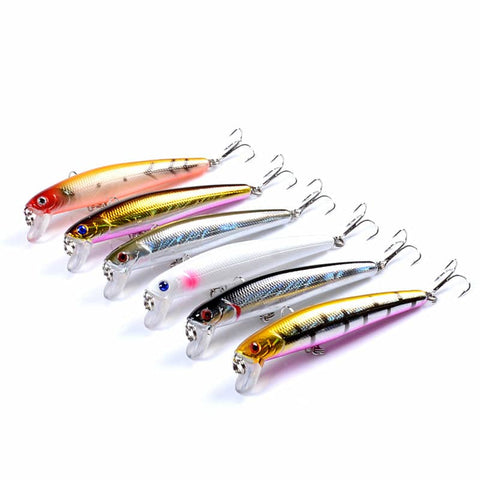 Darrahopens Outdoor > Fishing 6x Popper Minnow 9.6cm Fishing Lure Lures Surface Tackle Fresh Saltwater