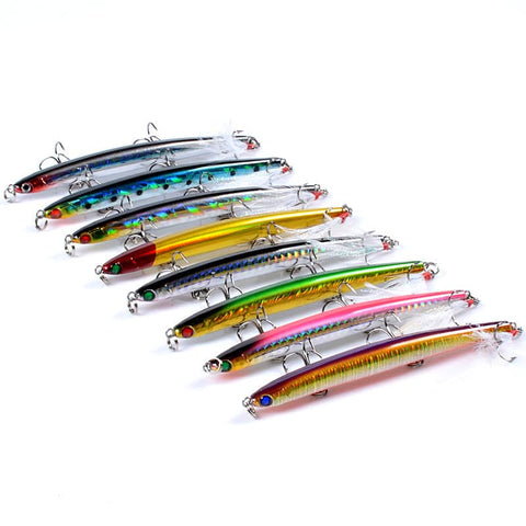 Darrahopens Outdoor > Fishing 8x Popper Minnow 11.7cm Fishing Lure Lures Surface Tackle Fresh Saltwater