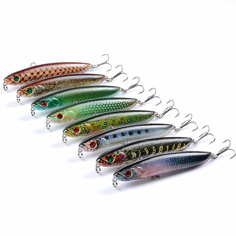Darrahopens Outdoor > Fishing 8x Popper Poppers 9.6cm Fishing Lure Lures Surface Tackle Fresh Saltwater