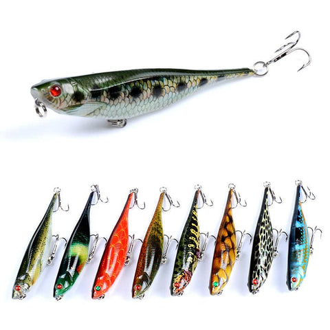 Darrahopens Outdoor > Fishing 9x Popper Poppers 9.9cm Fishing Lure Lures Surface Tackle Fresh Saltwater