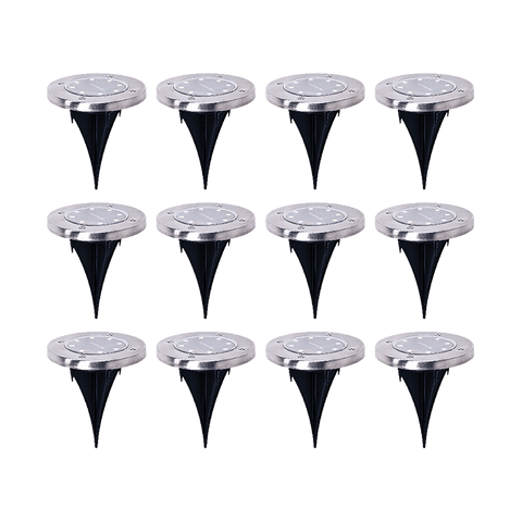 darrahopens Outdoor > Others 12x Solar Powered LED Buried Inground Recessed Light Garden Outdoor Deck Path