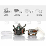 Darrahopens Outdoor > Others 7 IN 1 Gas Mask Full Face Respirator Paint Spray Chemical Facepiece Reusable AU