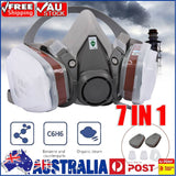 Darrahopens Outdoor > Others 7 IN 1 Gas Mask Full Face Respirator Paint Spray Chemical Facepiece Reusable AU
