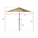 darrahopens Outdoor > Others 9FT Patio Umbrella Outdoor Garden Table Umbrella with 8 Sturdy Ribs