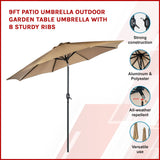 darrahopens Outdoor > Others 9FT Patio Umbrella Outdoor Garden Table Umbrella with 8 Sturdy Ribs