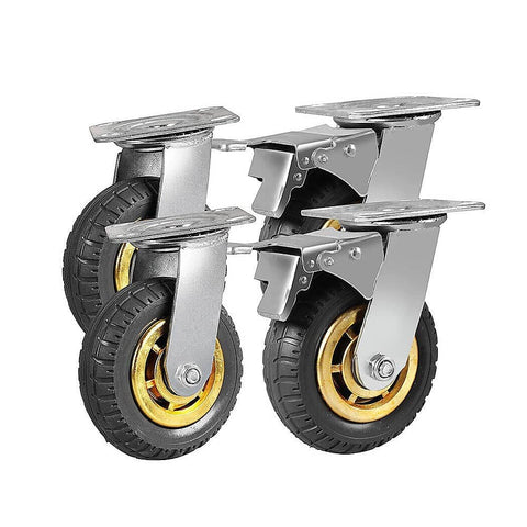 Darrahopens Outdoor > Others Castor Wheels 4 x 6" 150mm Swivel Silent Caster 2 Brakes 1000KG