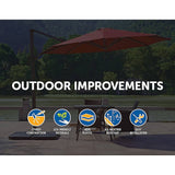 darrahopens Outdoor > Others Outdoor Patio 4-Piece Cantilever Offset 3M Umbrella Base Stand Weight Water Sand