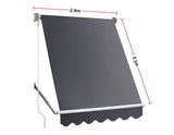 darrahopens Outdoor > Others Retractable Fixed Pivot Arm Window Awning Patio Garden Blinds 2.4m x 2.1m Grey