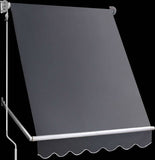 darrahopens Outdoor > Others Retractable Fixed Pivot Arm Window Awning Patio Garden Blinds 2.4m x 2.1m Grey