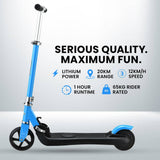 Darrahopens Outdoor > Others ROVO KIDS Electric Scooter Lithium Ride-On Foldable E-Scooter 125W Rechargeable, Blue