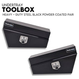 Darrahopens Outdoor > Others Under Tray Tool Box Underbody Pair Set 750mm Black Steel