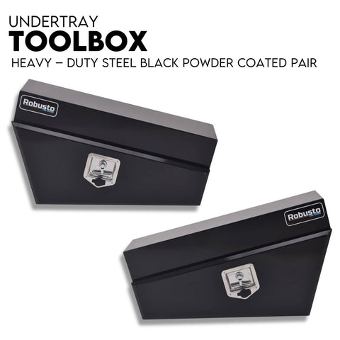 Darrahopens Outdoor > Others Under Tray Tool Box Underbody Pair Set 750mm Black Steel
