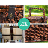 darrahopens Outdoor > Picnic Alfresco 4 Person Picnic Basket Set Deluxe Folding Outdoor Insulated Liquor bag