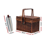 darrahopens Outdoor > Picnic Alfresco 4 Person Picnic Basket Set Deluxe Folding Outdoor Insulated Liquor bag