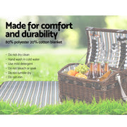 darrahopens Outdoor > Picnic Alfresco 4 Person Picnic Basket Wicker Baskets Outdoor Insulated Gift Blanket