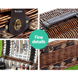 darrahopens Outdoor > Picnic Alfresco 4 Person Picnic Basket Wicker Baskets Outdoor Insulated Gift Blanket
