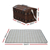 darrahopens Outdoor > Picnic Alfresco 4 Person Picnic Basket Wicker Baskets Outdoor Insulated Gift Blanket