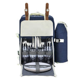Darrahopens Outdoor > Picnic Alfresco Picnic Basket Backpack Set Cooler Bag 4 Person Outdoor Liquor Blue