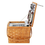 Darrahopens Outdoor > Picnic Alfresco Picnic Basket Set Wooden Cooler Bag 4 Person Outdoor Insulated Liquor