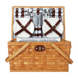 Darrahopens Outdoor > Picnic Alfresco Picnic Basket Set Wooden Cooler Bag 4 Person Outdoor Insulated Liquor