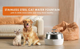 Darrahopens Pet Care 3L Automatic Electric Pet Water Fountain Dog Cat Stainless Steel Feeder Bowl Dispenser Black