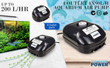 darrahopens Pet Care > Aquarium Dynamic Power Aquarium Air Pump Oxygen Hydroponic 4 Outlet 360L/H 13W