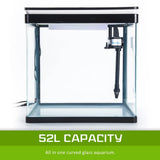 darrahopens Pet Care > Aquarium Dynamic Power Aquarium Fish Tank 52L Curved Glass RGB LED
