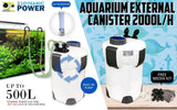 darrahopens Pet Care > Aquarium Dynamic Power Aquarium UV Light External Canister Filter 2000L/H + Media Kit
