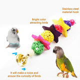 darrahopens Pet Care > Bird 10PCS Bird Toys Parrot Swing Chewing Hanging Cockatiel Cage Toy Set with Bell