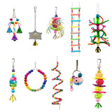 darrahopens Pet Care > Bird 10PCS Bird Toys Parrot Swing Chewing Hanging Cockatiel Cage Toy Set with Bell