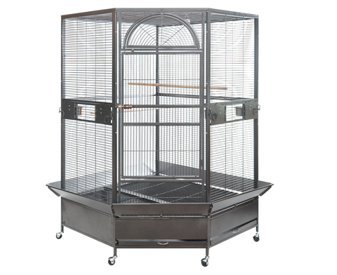 Darrahopens Pet Care > Bird 185cm XXL Corner Bird Cage Pet Parrot Aviary  Perch Castor Wheel