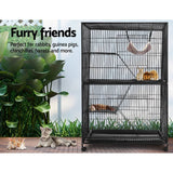 darrahopens Pet Care > Bird i.Pet Rabbit Cage Bird Ferret Parrot Aviary Cat Hamster 4 Level 142cm