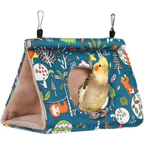 Darrahopens Pet Care > Bird Pawfriends Bird Sleep Cotton Nest Cage Hut Pet Hammock Hang Cave Bed Parrot Warm Tent L AU